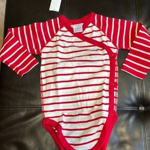 Hanna Anderson new 3 T long sleeve onesie with side snap, red, boy or girl’s